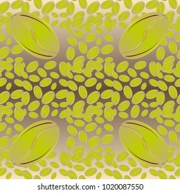 Coffee bean seamless pattern background. Coffees seeds.