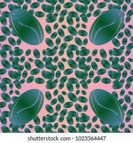Coffee bean seamless pattern background. Coffees seeds.