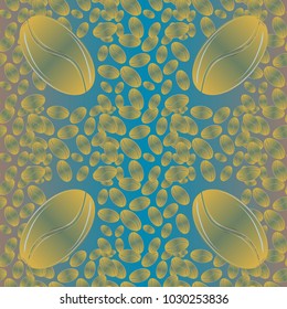 Coffee bean seamless pattern background. Coffees seeds.