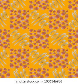 Coffee bean seamless pattern background. Illustration with text.