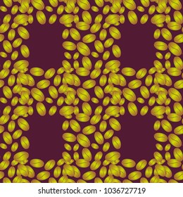 Coffee bean seamless pattern background. Coffees seeds.
