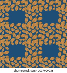 Coffee bean seamless pattern background. Coffees seeds.