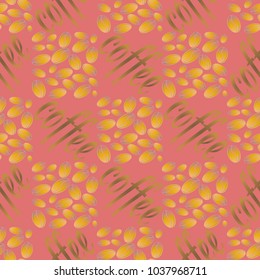 Coffee bean seamless pattern background. Illustration with text.