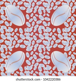 Coffee bean seamless pattern background. Coffees seeds.