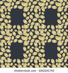 Coffee bean seamless pattern background. Coffees seeds.