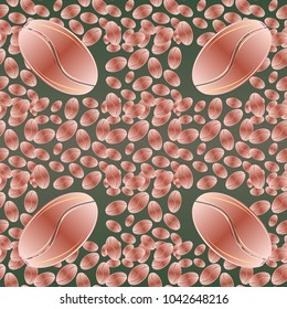 Coffee bean seamless pattern background. Coffees seeds.