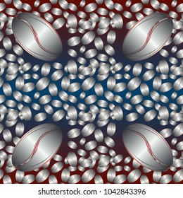 Coffee bean seamless pattern background. Coffees seeds.