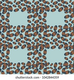 Coffee bean seamless pattern background. Coffees seeds.