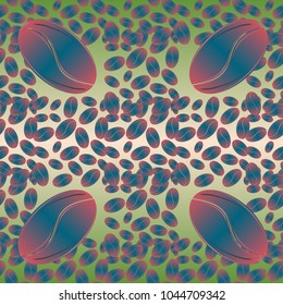 Coffee bean seamless pattern background. Coffees seeds.