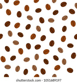 coffee bean seamless pattern and background