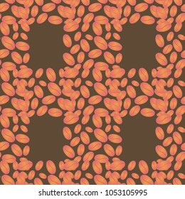 Coffee bean seamless pattern background. Coffees seeds.
