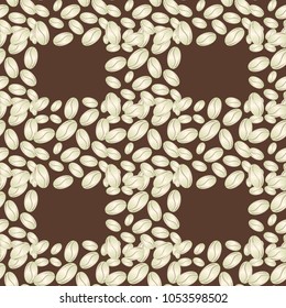 Coffee bean seamless pattern background. Coffees seeds.