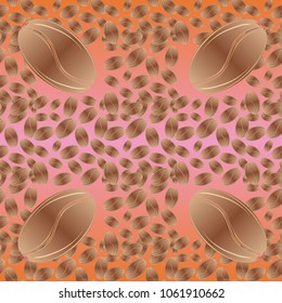 Coffee bean seamless pattern background. Coffees seeds.