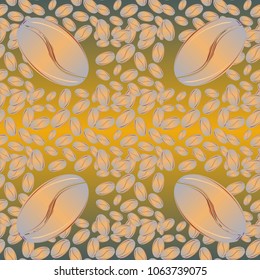Coffee bean seamless pattern background. Coffees seeds.
