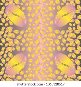 Coffee bean seamless pattern background. Coffees seeds.