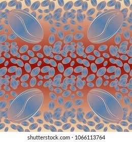 Coffee bean seamless pattern background. Coffees seeds.