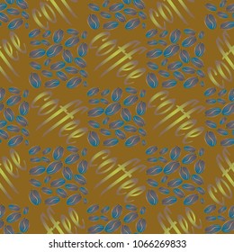 Coffee bean seamless pattern background. Illustration with text.