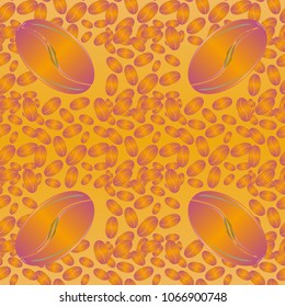 Coffee bean seamless pattern background. Coffees seeds.