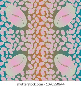 Coffee bean seamless pattern background. Coffees seeds.