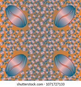 Coffee bean seamless pattern background. Coffees seeds.