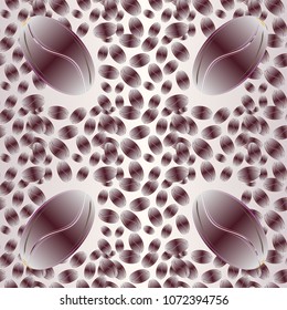 Coffee bean seamless pattern background. Coffees seeds.