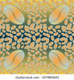 Coffee bean seamless pattern background. Coffees seeds.