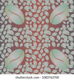 Coffee bean seamless pattern background. Coffees seeds.