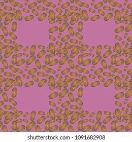 Coffee bean seamless pattern background. Coffees seeds.