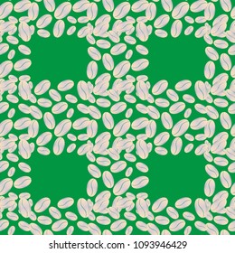 Coffee bean seamless pattern background. Coffees seeds.