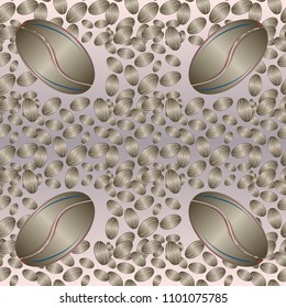 Coffee bean seamless pattern background. Coffees seeds.