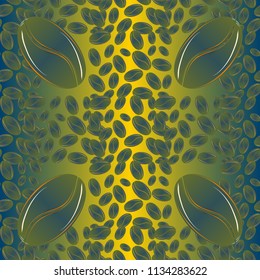 Coffee bean seamless pattern background. Coffees seeds.