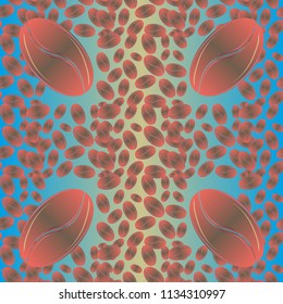 Coffee bean seamless pattern background. Coffees seeds.
