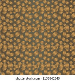Coffee bean seamless pattern background. Coffees seeds.