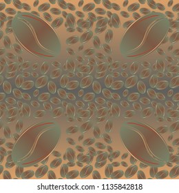 Coffee bean seamless pattern background. Coffees seeds.