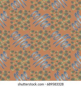 Coffee bean seamless pattern background. Illustration with text.