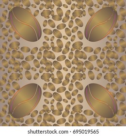 Coffee bean seamless pattern background. Coffees seeds.