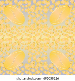 Coffee bean seamless pattern background. Coffees seeds.