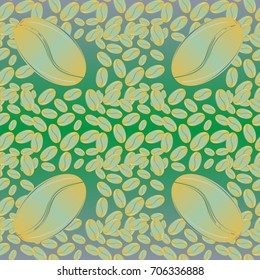 Coffee bean seamless pattern background. Coffees seeds.