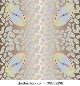 Coffee bean seamless pattern background. Coffees seeds.