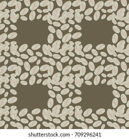 Coffee bean seamless pattern background. Coffees seeds.