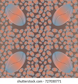 Coffee bean seamless pattern background. Coffees seeds.