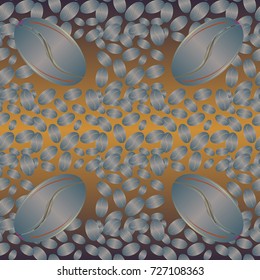 Coffee bean seamless pattern background. Coffees seeds.