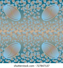 Coffee bean seamless pattern background. Coffees seeds.