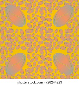 Coffee bean seamless pattern background. Coffees seeds.