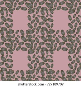 Coffee bean seamless pattern background. Coffees seeds.