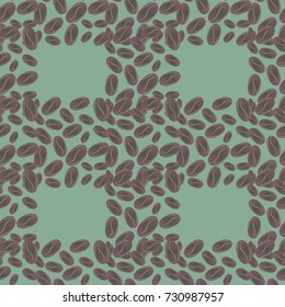 Coffee bean seamless pattern background. Coffees seeds.