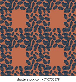 Coffee bean seamless pattern background. Coffees seeds.