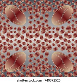 Coffee bean seamless pattern background. Coffees seeds.