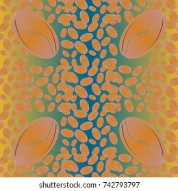 Coffee bean seamless pattern background. Coffees seeds.
