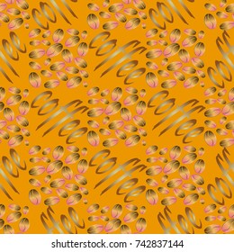 Coffee bean seamless pattern background. Illustration with text.